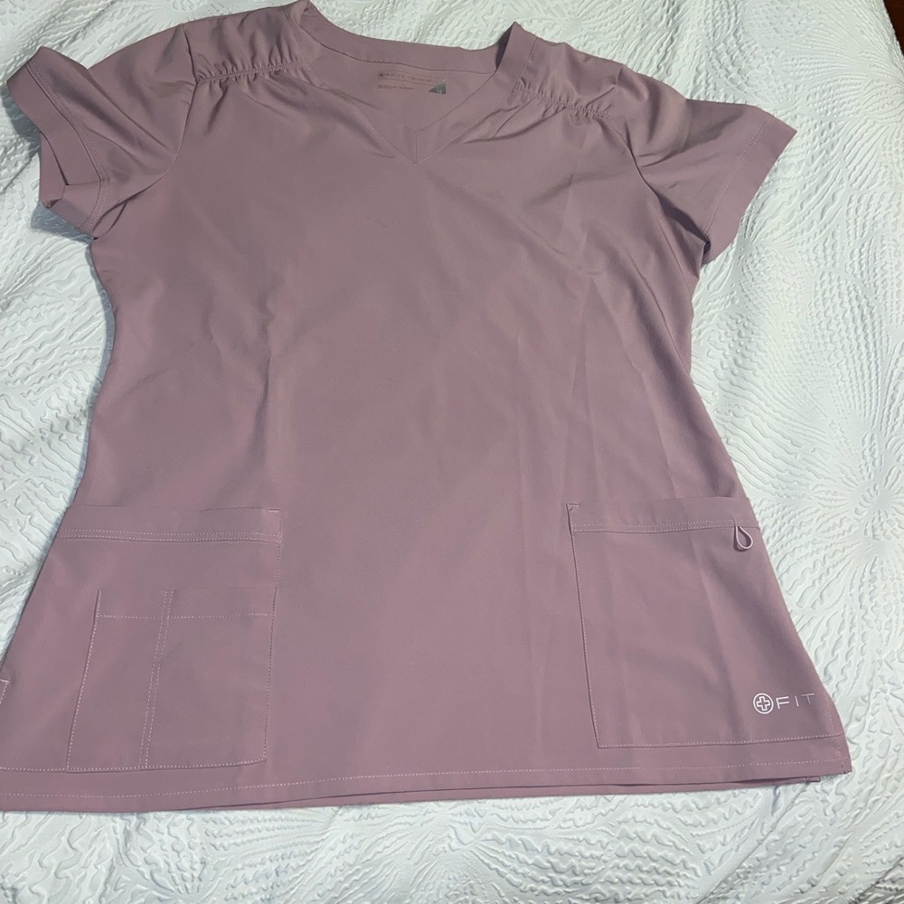 White cross jogger scrub set